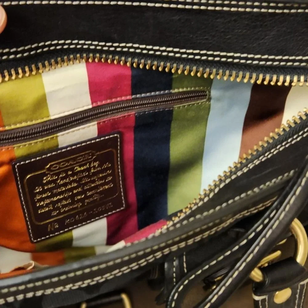 Coach Legacy Signature Black 65th Anniversary Bag with Gold Accents - Picture 15 of 15